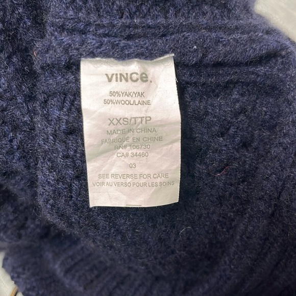 Vince-Yak Wool Chevron Knit Turtleneck Sweater. - Picture 7 of 7